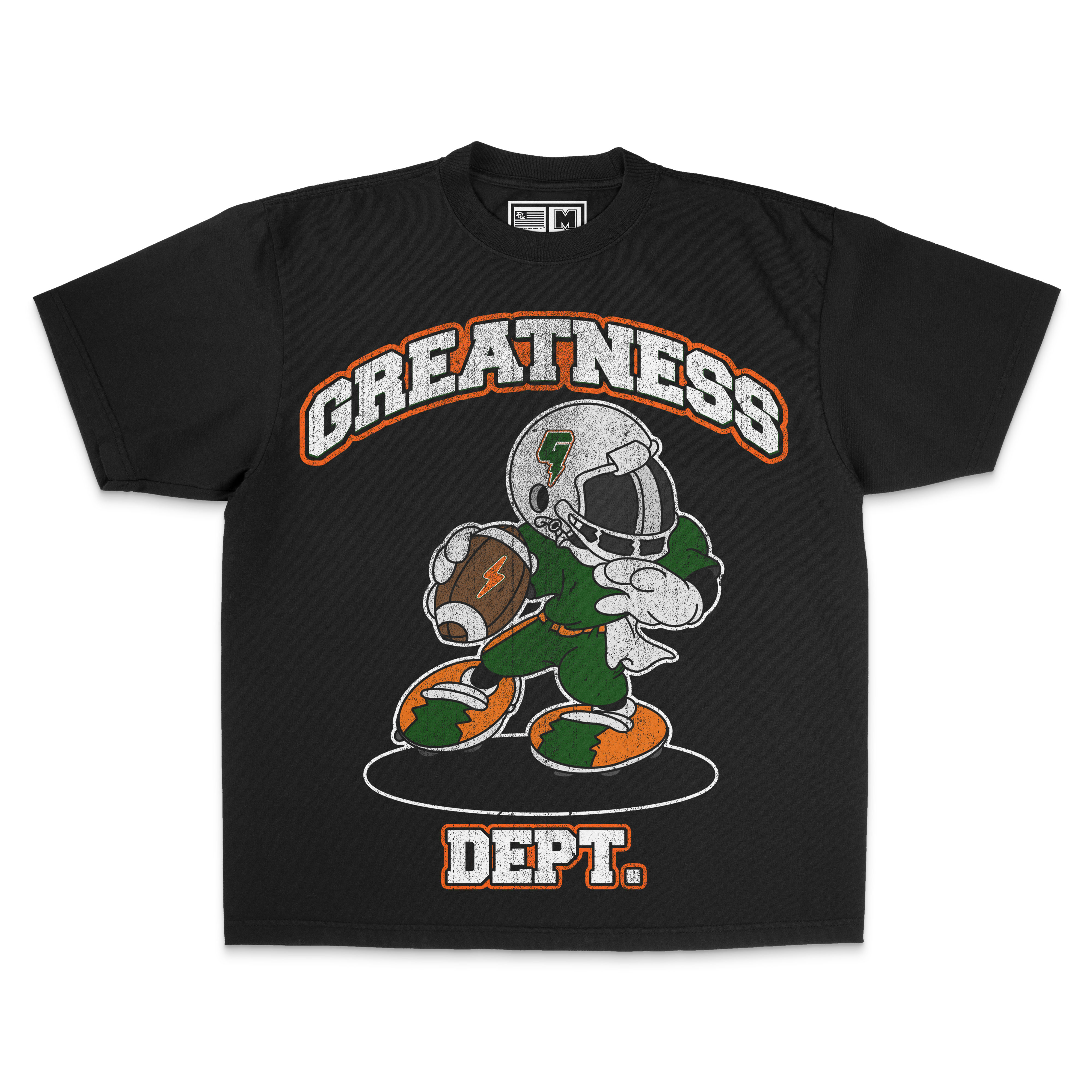 GREATNESS DEPT. FOOTBALL T-SHIRT