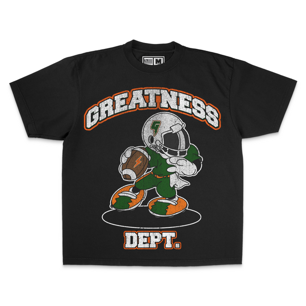 GREATNESS DEPT. FOOTBALL T-SHIRT