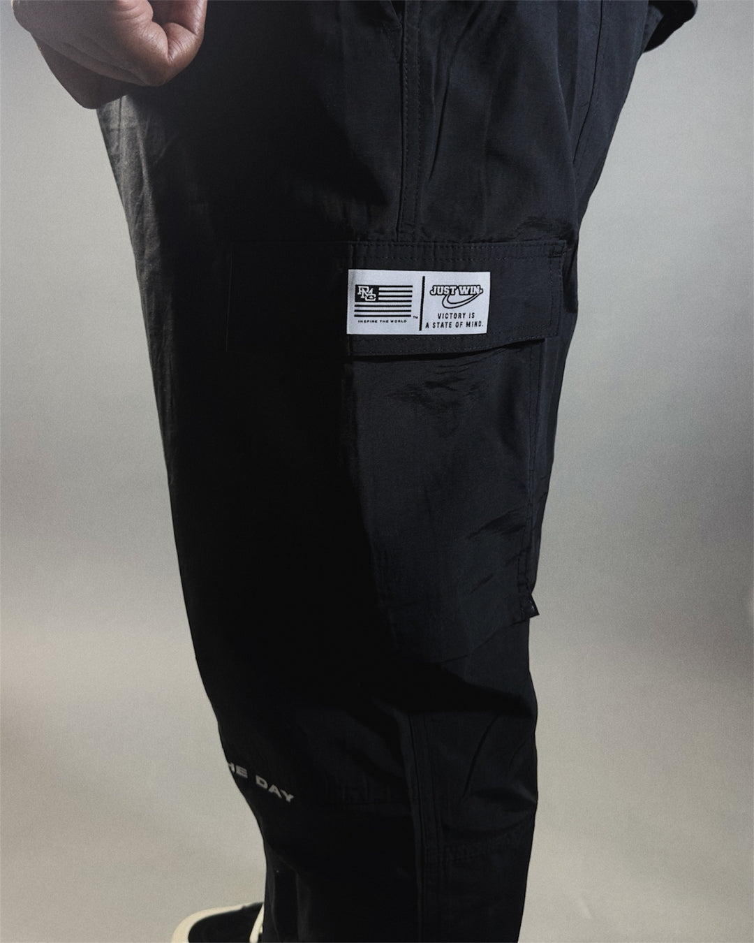 【KOOLOSET】Cargo Nylon String Pants WIN THE DAY NYLON CARGO PANTS [BLACK] – Positive Message