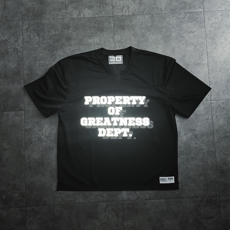 PROPERTY OF GREATNESS DEPT. REFLECTIVE PRACTICE JERSEY [ONE OF ONE]